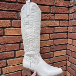 Hoge Cowboy Boots - Beige