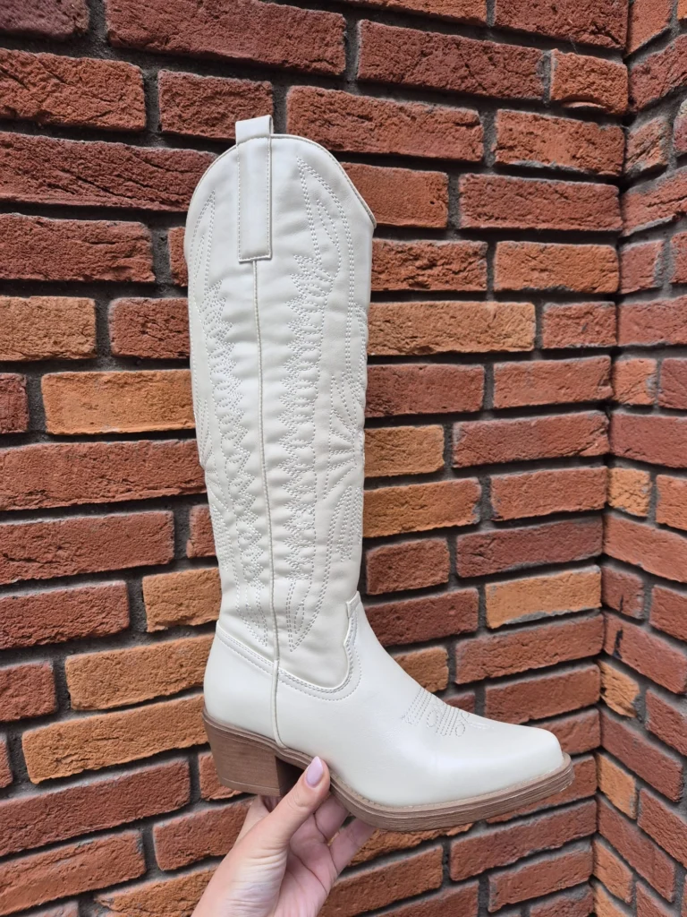 Hoge Cowboy Boots - Beige